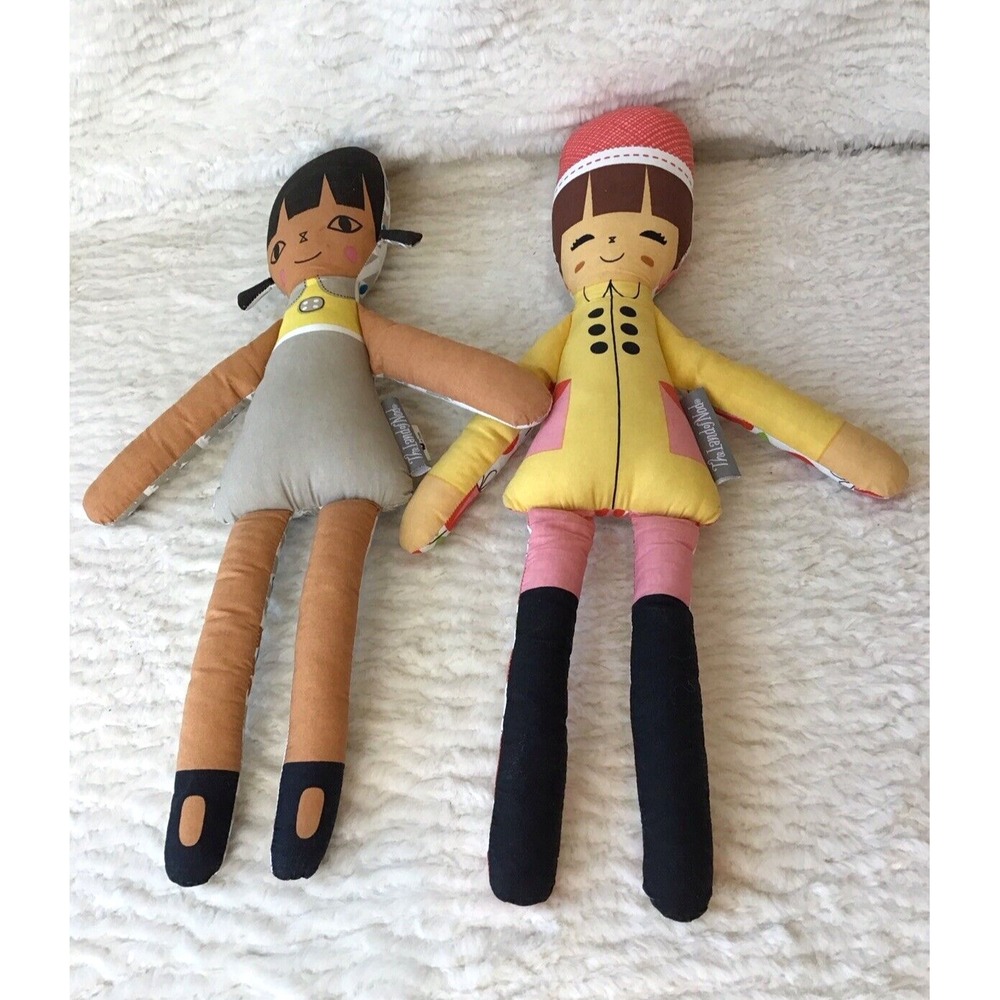 Land Of Nod Hello Dolls Crate and Barrel Suzy Ultman Olive Brown Girls Stella